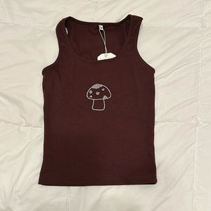 Brown Mushroom Tank Top